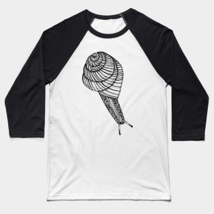 Black and White Snail Baseball T-Shirt